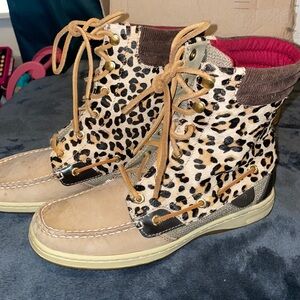 Cheetah print SPERRY TOP SIDER BOOT SHOES 8m